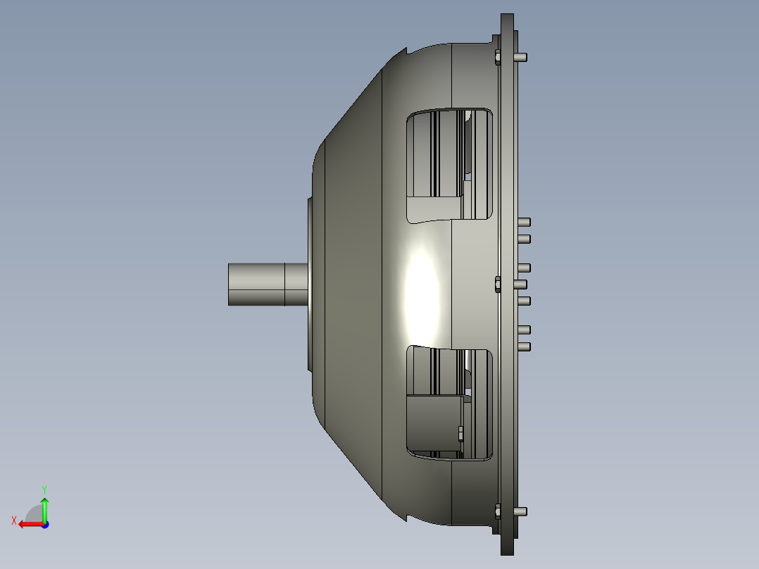 重型载货汽车双片离合器系统设计与仿真【三维PROE】【6张CAD高清图纸、文档所见所得】【YC系列】后视图