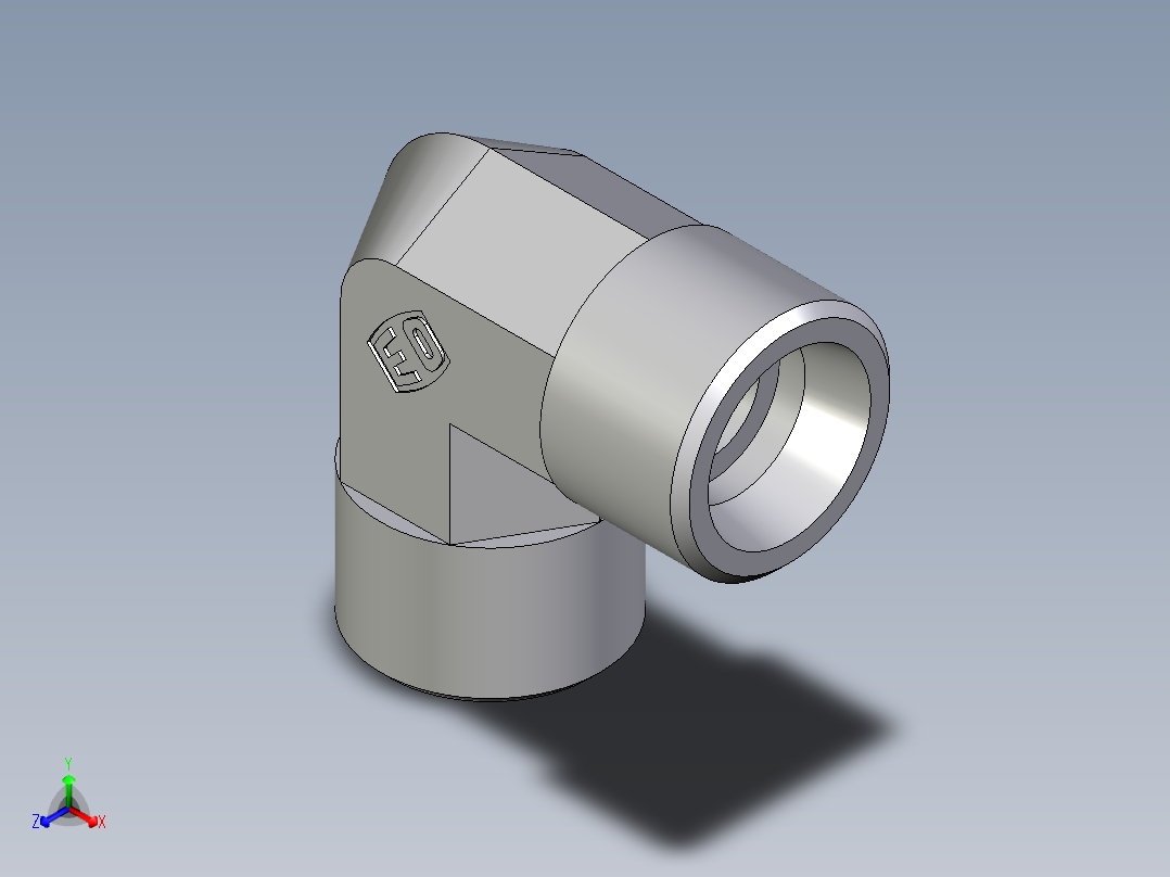卡套式工业通用硬管接头EO_Union_elbow_W14S71X主视图