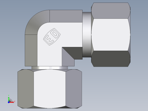 卡套式工业通用硬管接头EO_Swivel_nut_elbow_EW12LCF前视缩略图