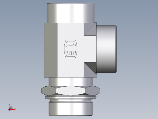 卡套式工业通用硬管接头EO_Adjustable_locknut_run_tee_LEE38SMOMDCF前视缩略图