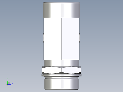 卡套式工业通用硬管接头EO_Adjustable_locknut_run_tee_LEE38SMOMDCF左视缩略图