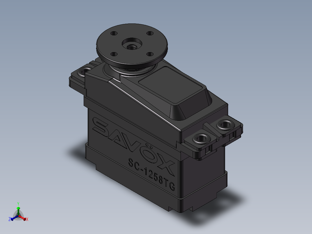 Savox SC-1258TG齿轮舵机正等轴测图