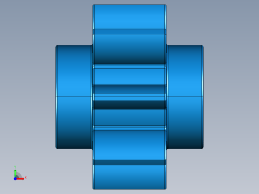 3647 Blue Technic Gear 8 Tooth.STEP前视缩略图