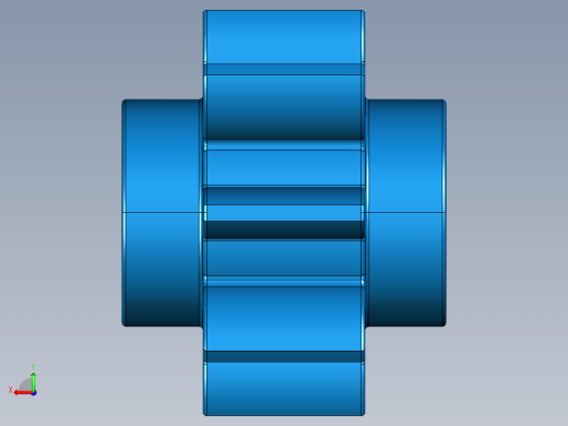 3647 Blue Technic Gear 8 Tooth.STEP后视缩略图