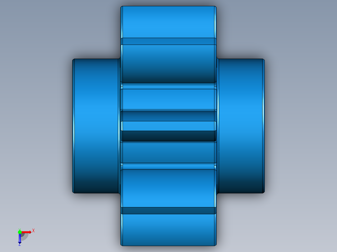 3647 Blue Technic Gear 8 Tooth.STEP俯视图
