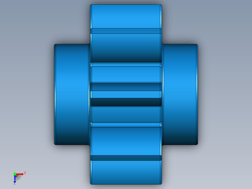 3647 Blue Technic Gear 8 Tooth.STEP俯视缩略图