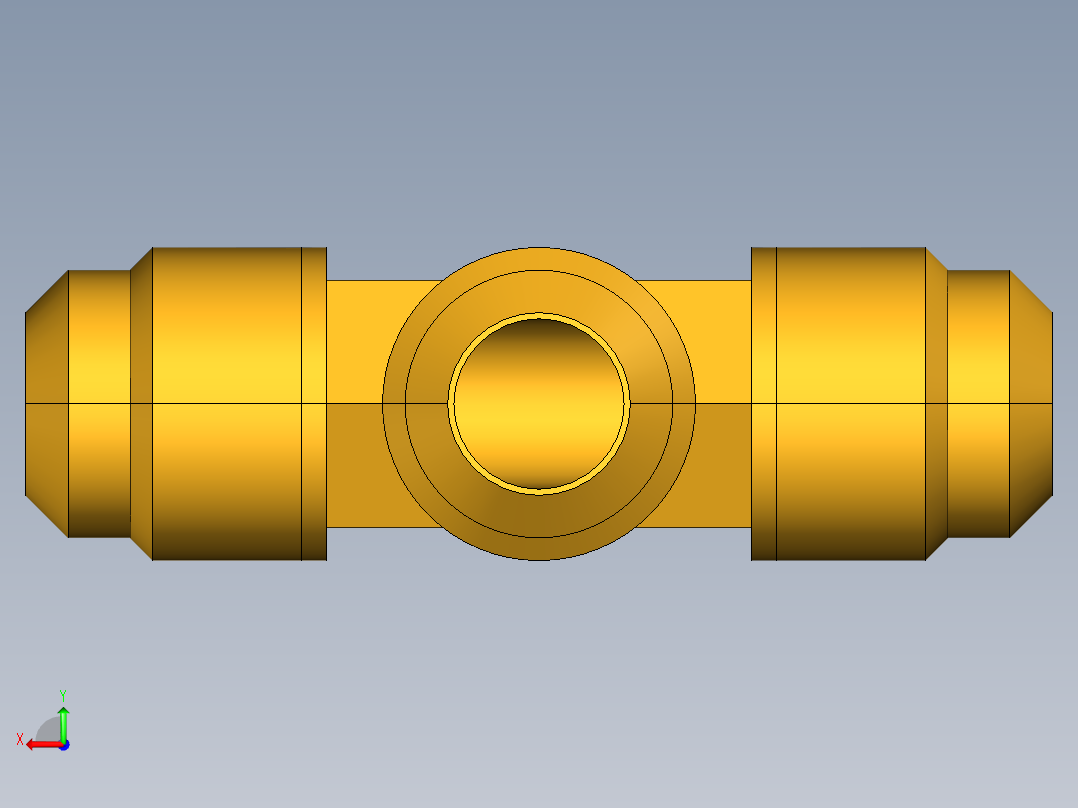 扩口式工业通用硬管接头Union Tee 144F-8后视图