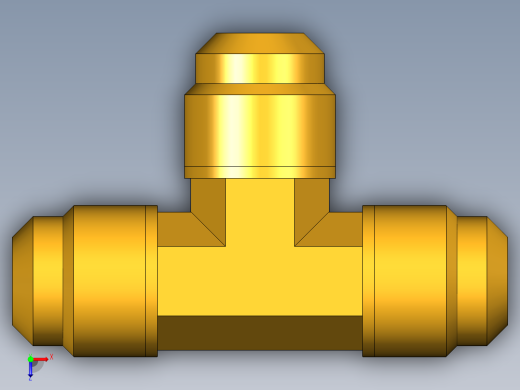 扩口式工业通用硬管接头Union Tee 144F-8俯视缩略图