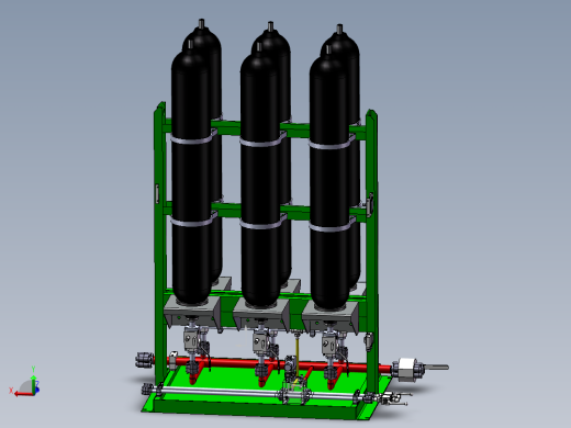 液压蓄能器组三维模型