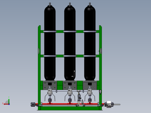 液压蓄能器组三维模型后视缩略图