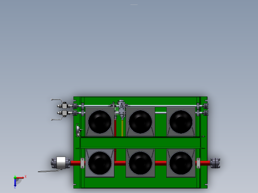 液压蓄能器组三维模型俯视缩略图