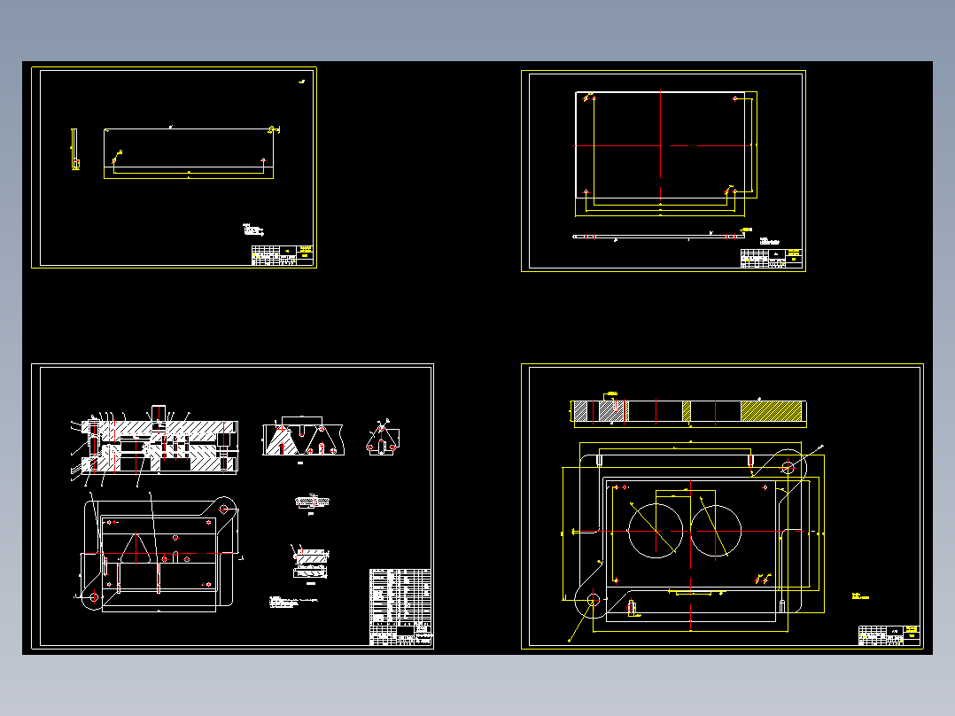 定板冲圆孔、冲槽、落料连续模设计（只有CAD）