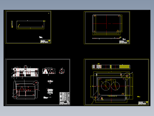 定板冲圆孔、冲槽、落料连续模设计（只有CAD）