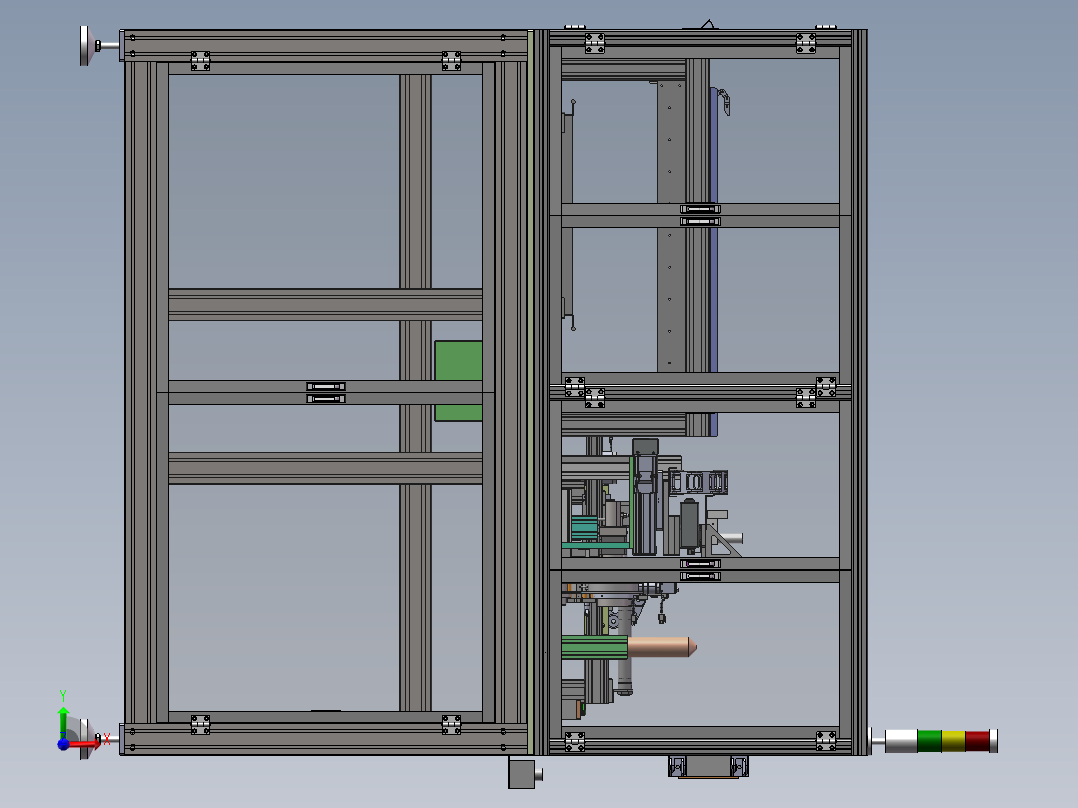 全自动贴标签检测（sw18可编辑+bom）前视图