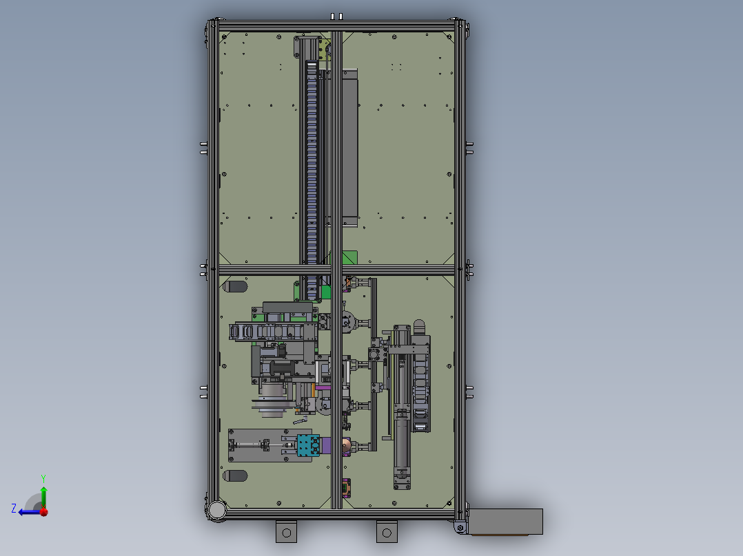 全自动贴标签检测（sw18可编辑+bom）右视图