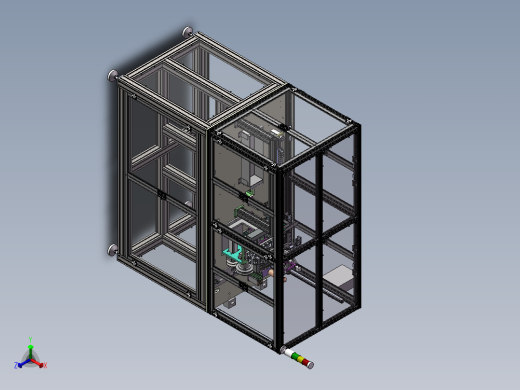 全自动贴标签检测（sw18可编辑+bom）正等轴测缩略图