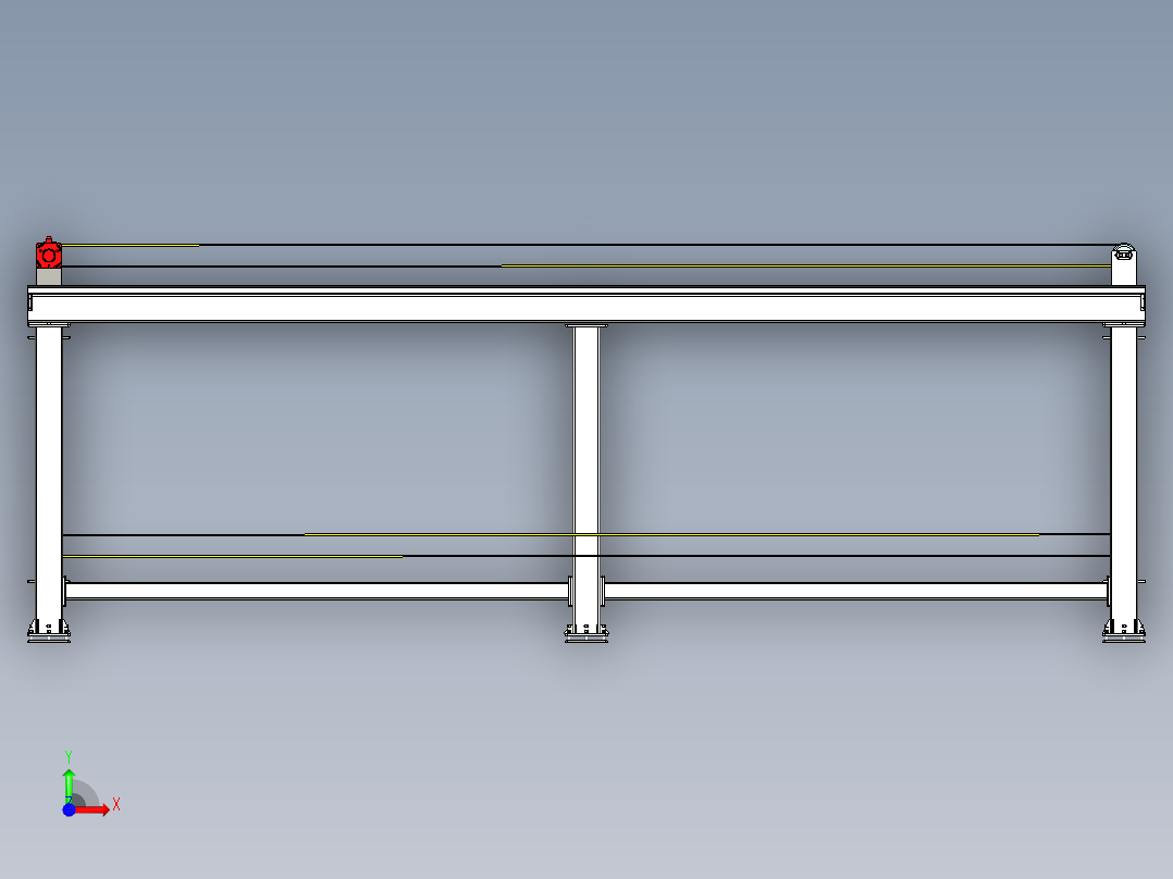 双层带动力输送平台设计前视图