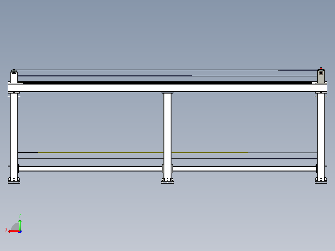 双层带动力输送平台设计后视图