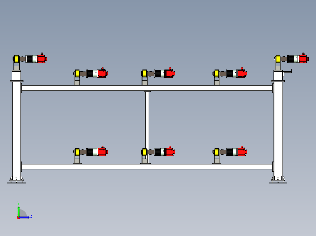 双层带动力输送平台设计左视图