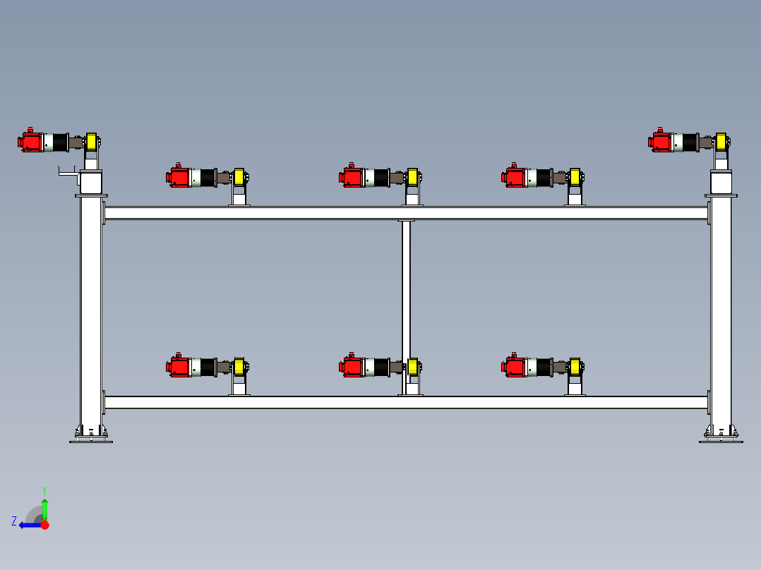 双层带动力输送平台设计右视图