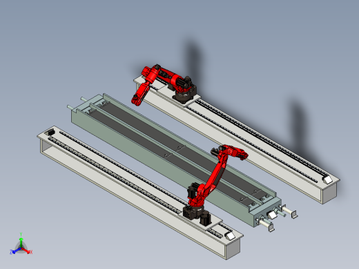 格钩柱双机器人焊接