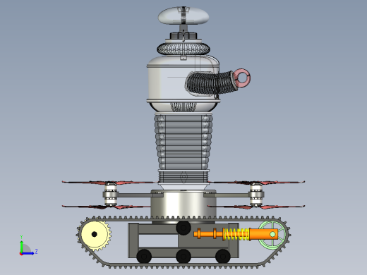 带有履带无人机的机器人模拟左视缩略图