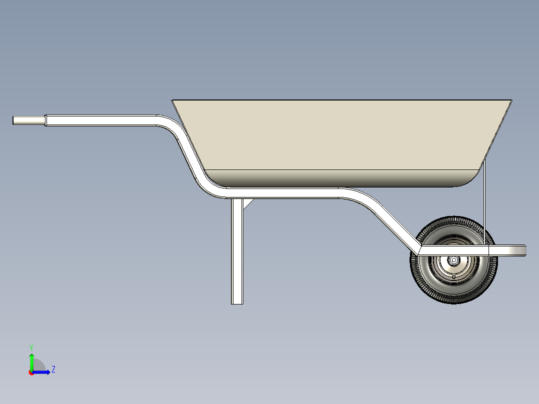 B3003345-独轮车左视图
