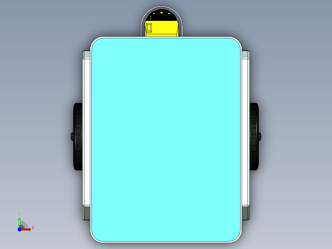 带有升降平台的智能小车前视图