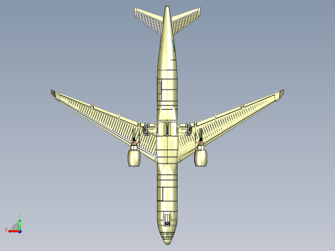 B3004199-空客A330-300客机实体组装模型后视图