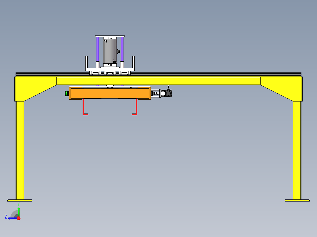 龙门下料机构右视图