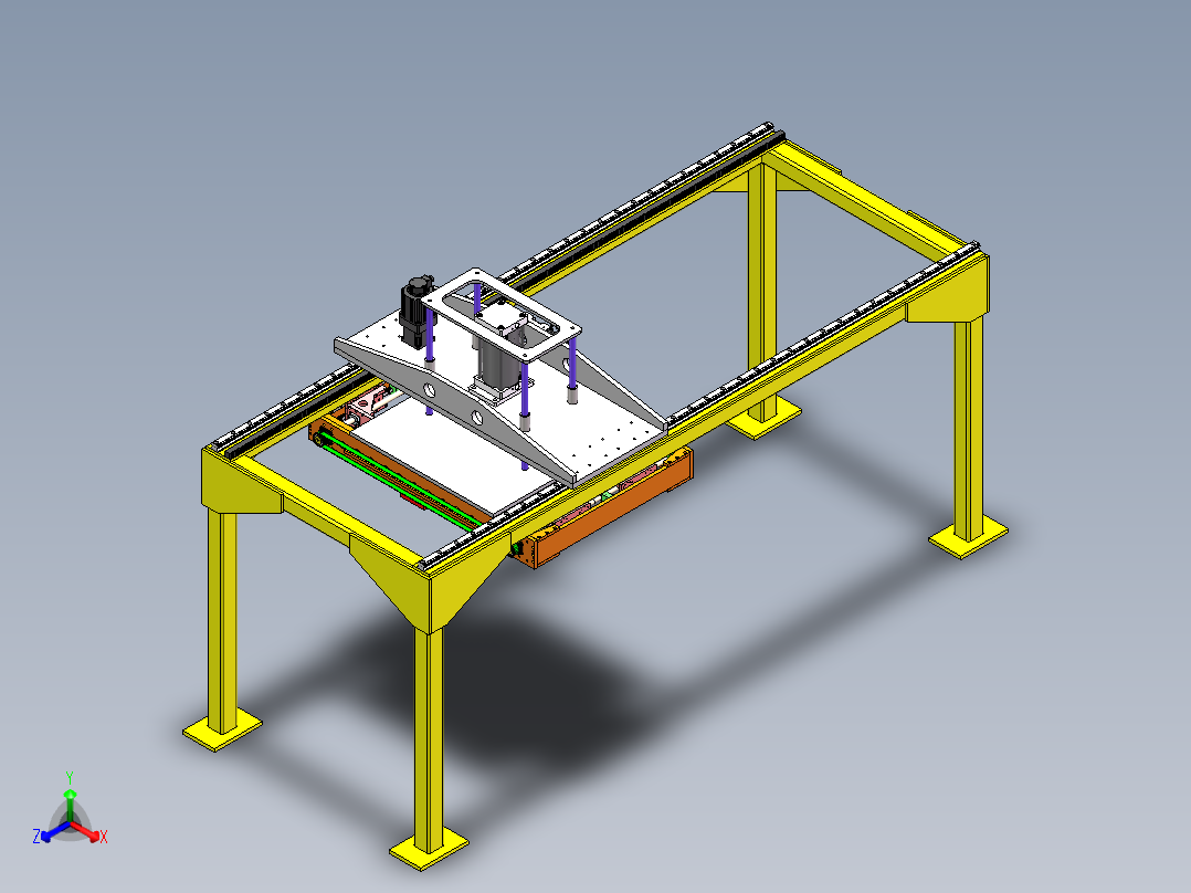 龙门下料机构正等轴测图