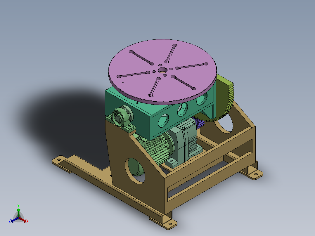 二轴变位机    sw22正等轴测图
