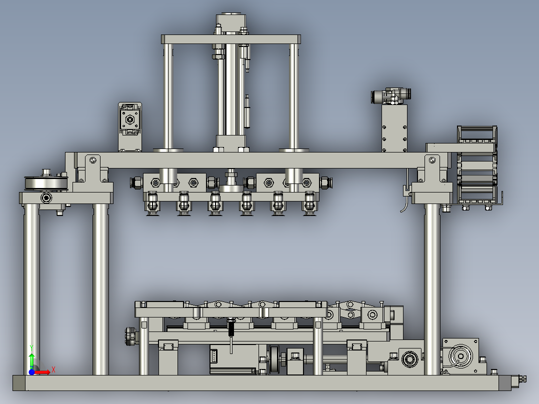 XY双向多点位置变距机构前视图