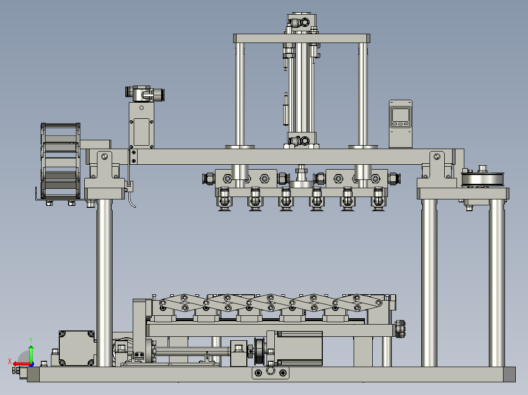 XY双向多点位置变距机构后视图