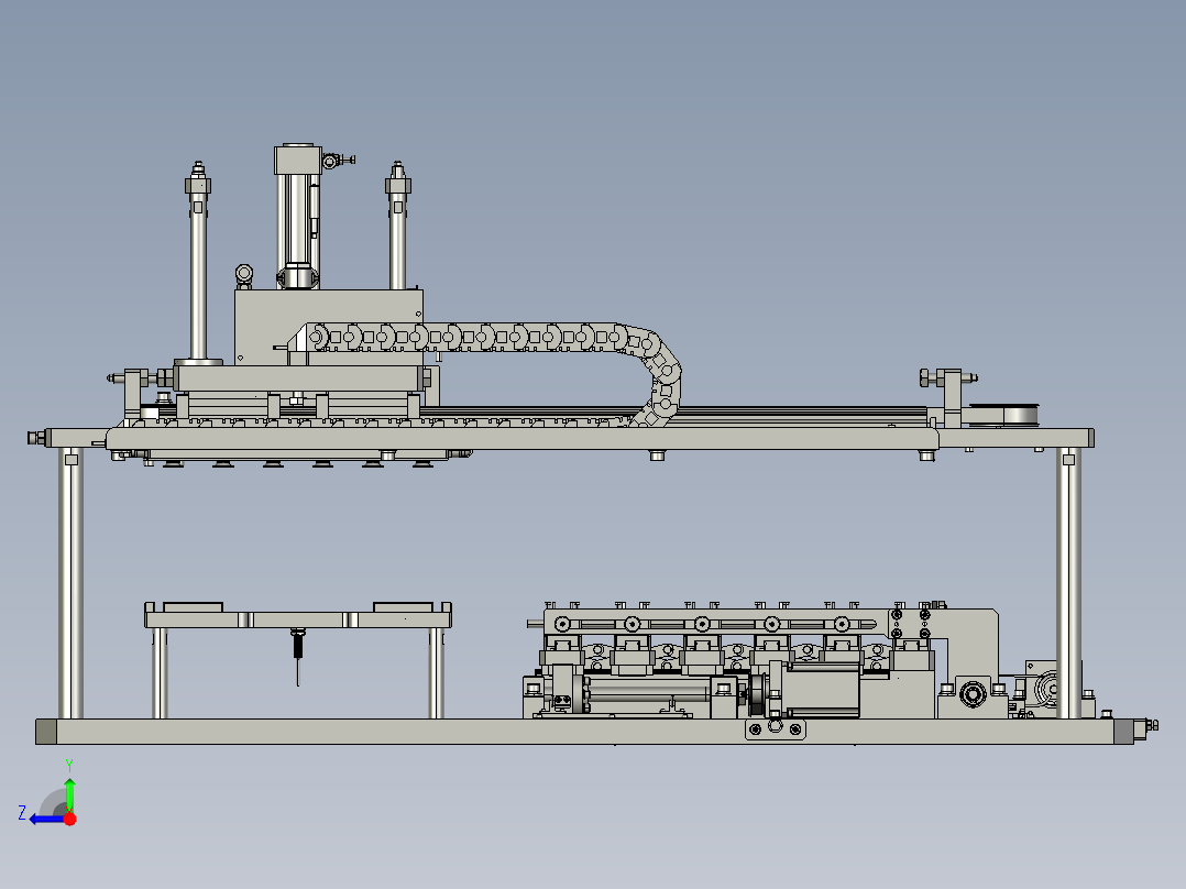 XY双向多点位置变距机构右视图