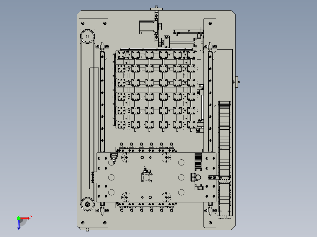 XY双向多点位置变距机构俯视图