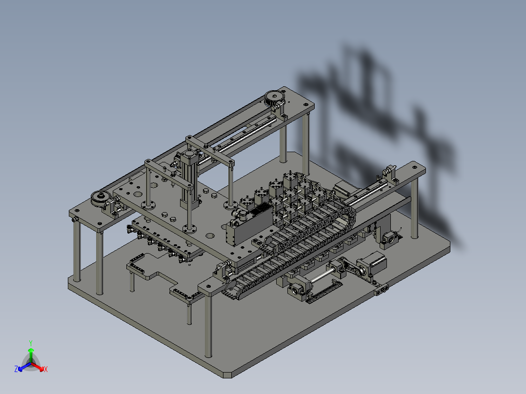 XY双向多点位置变距机构正等轴测图