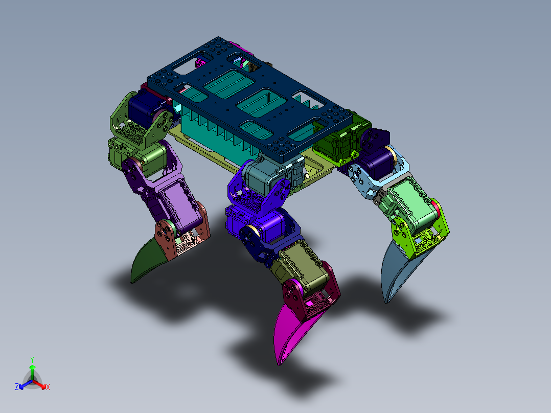 家庭宠物看护的智能机器人装置正等轴测图