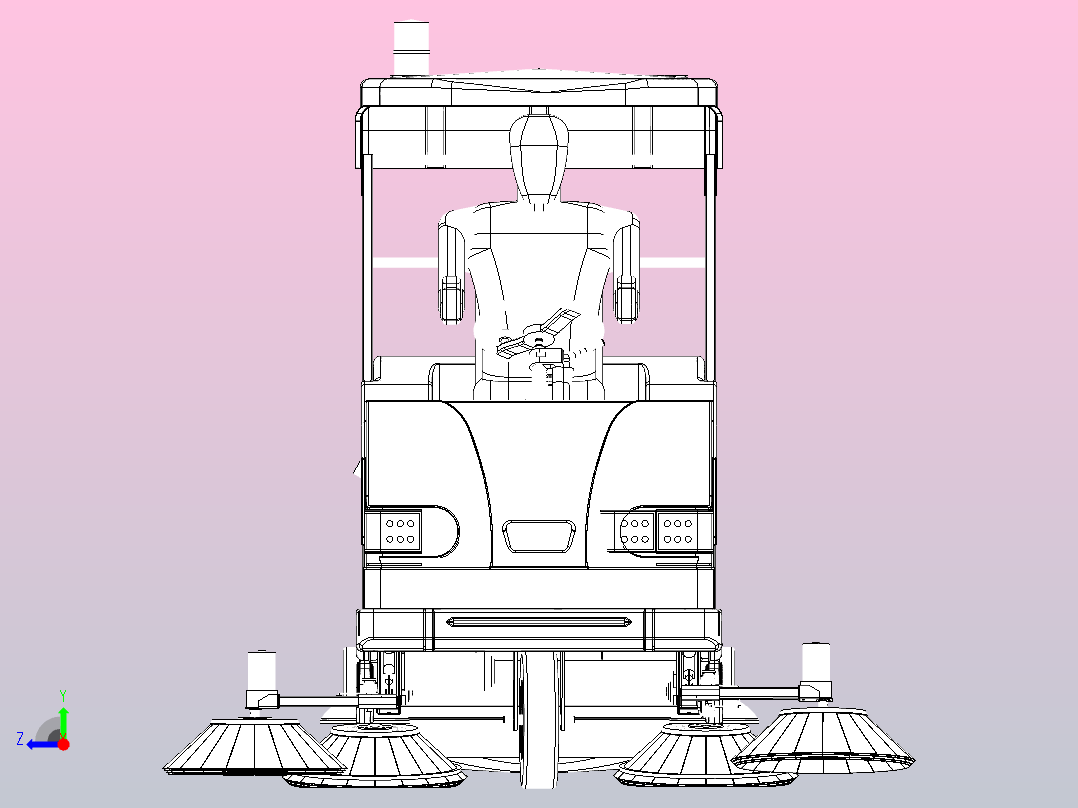 道路清扫车右视图