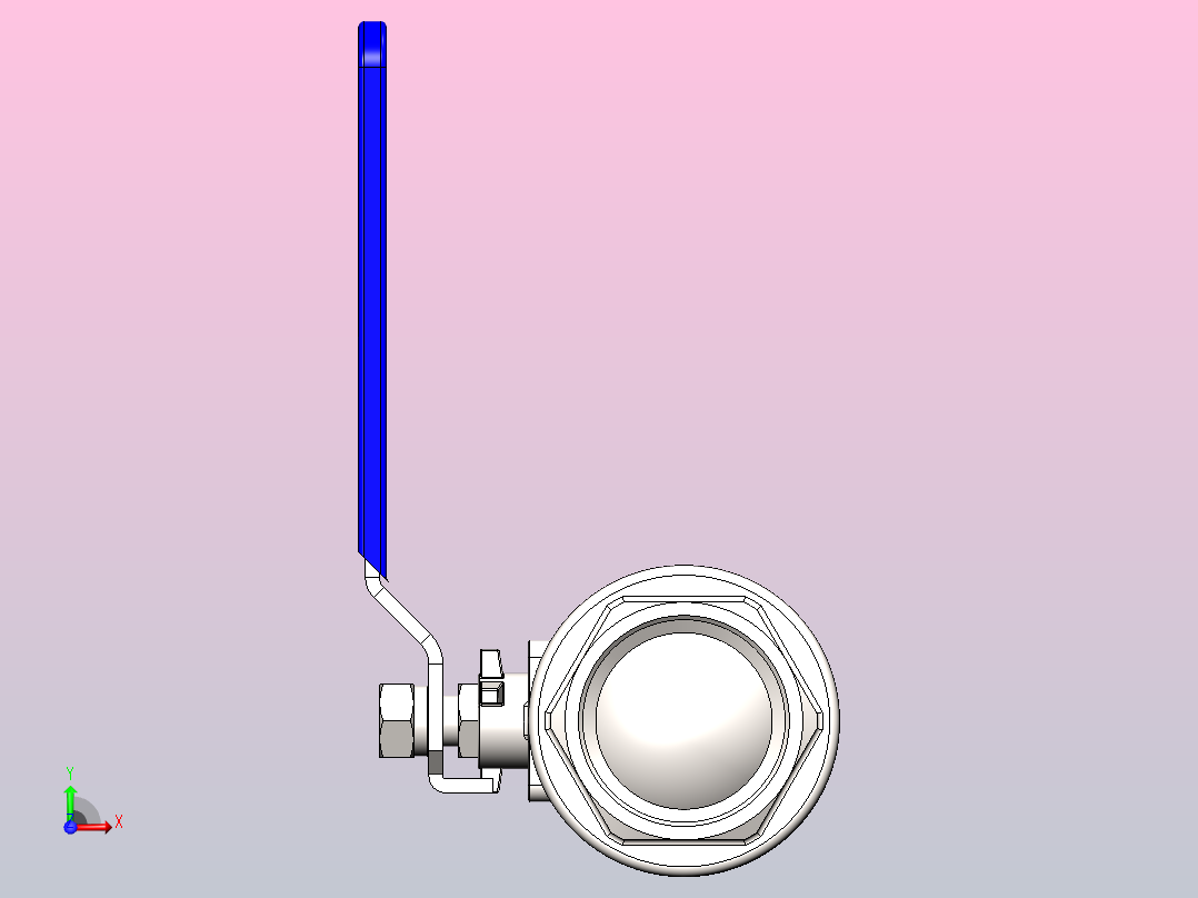球阀 2.5 英寸前视图