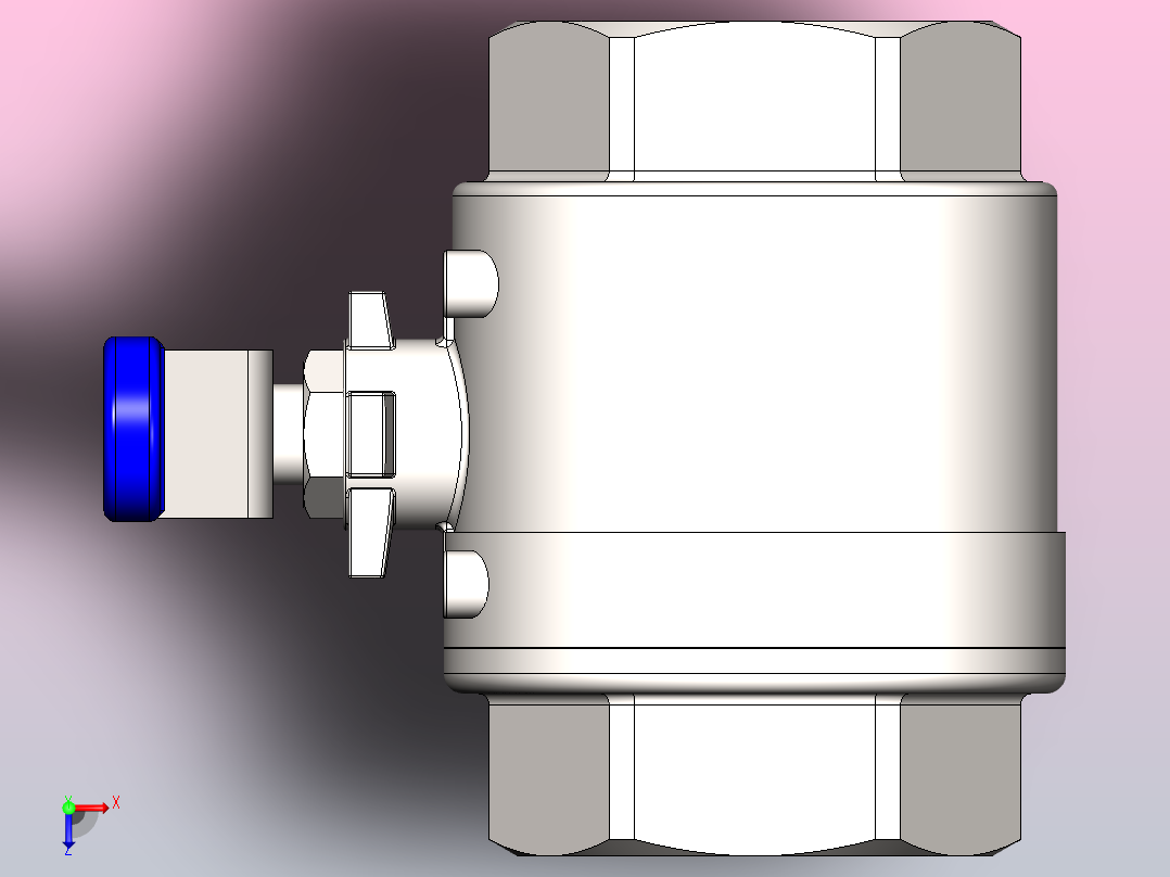 球阀 2.5 英寸俯视图