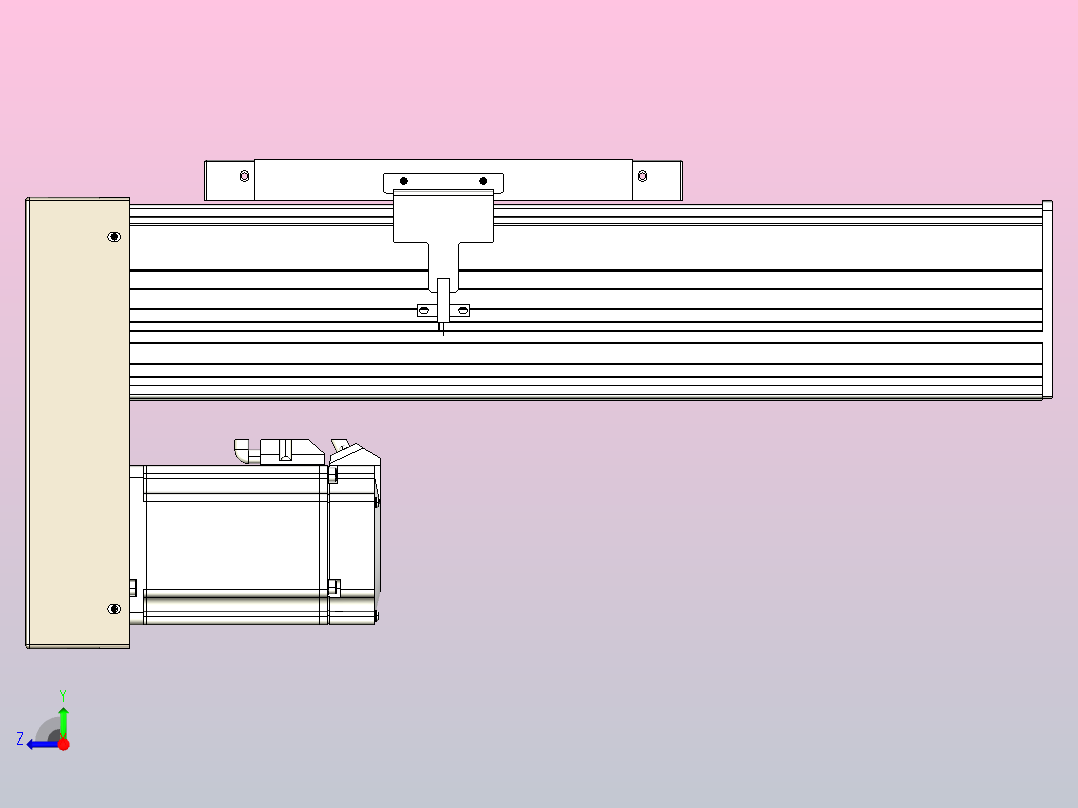 滚珠丝杠直线轴带导轨全封闭TPA-HCR-202D-2510C-L150-MP-C-P75-N3右视图