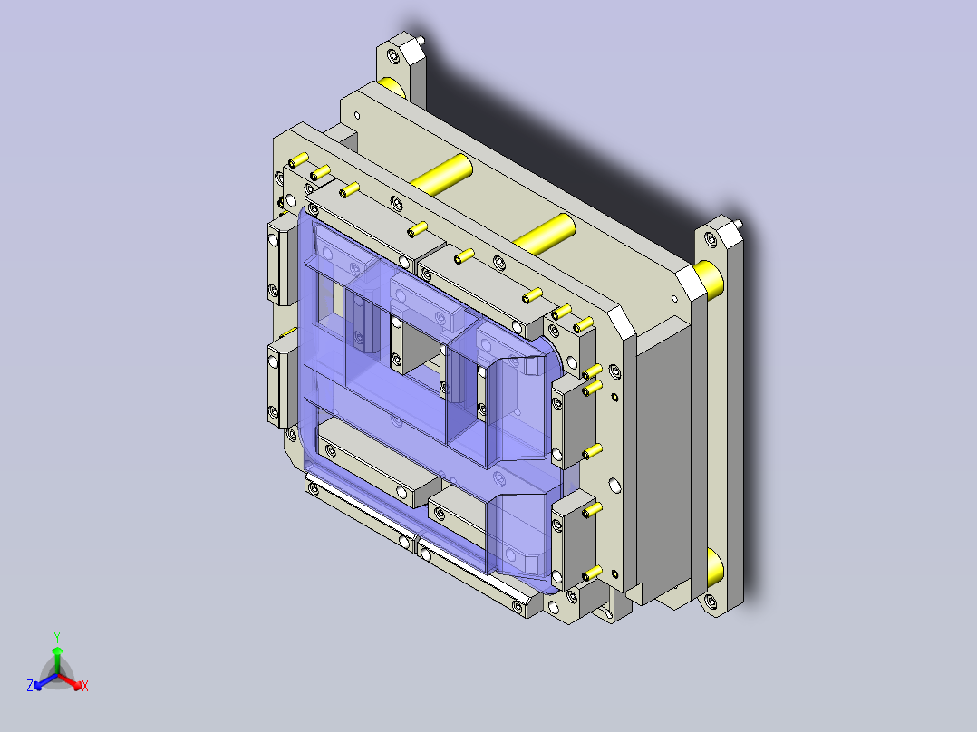 一种黏贴垫片的夹具主视图