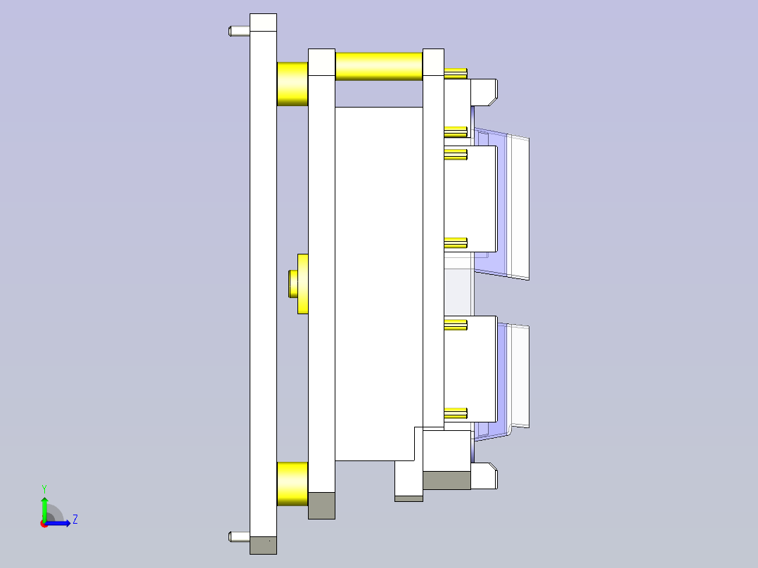 一种黏贴垫片的夹具左视图