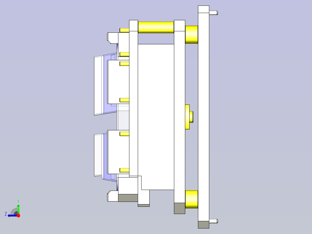 一种黏贴垫片的夹具右视图