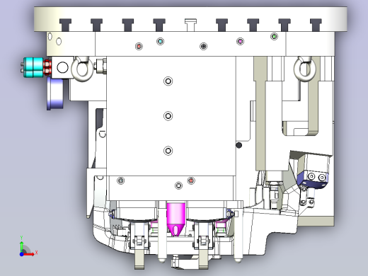 一款五轴液压夹具3D模型前视缩略图