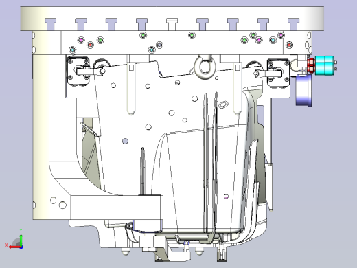 一款五轴液压夹具3D模型后视缩略图