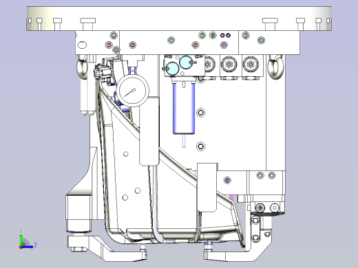 一款五轴液压夹具3D模型左视缩略图