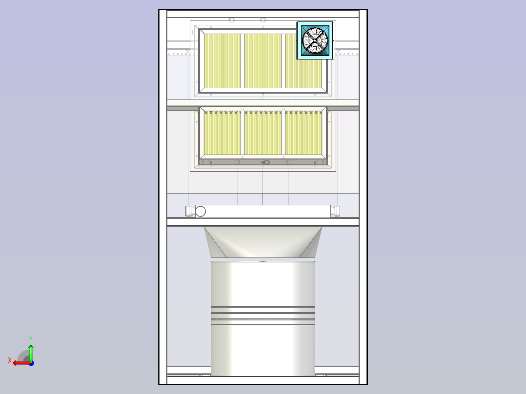 空气预过滤器拆解除芯装置后视图
