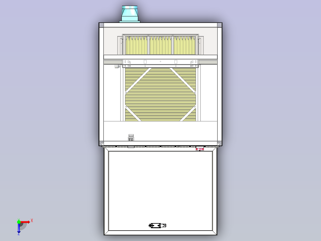 空气预过滤器拆解除芯装置俯视图